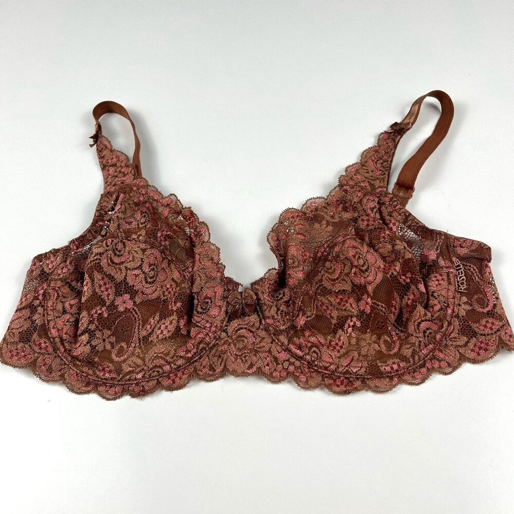 La Vie en Rose Roselle embroidered Unlined Underwire lace bra 36D